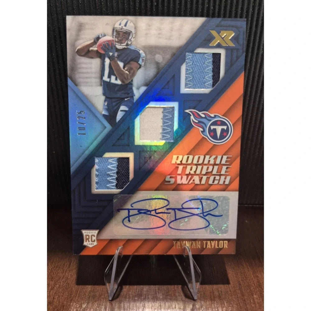 2017 Panini XR Taywan Taylor Rookie Triple Swatch Autographs #198 Orange /25